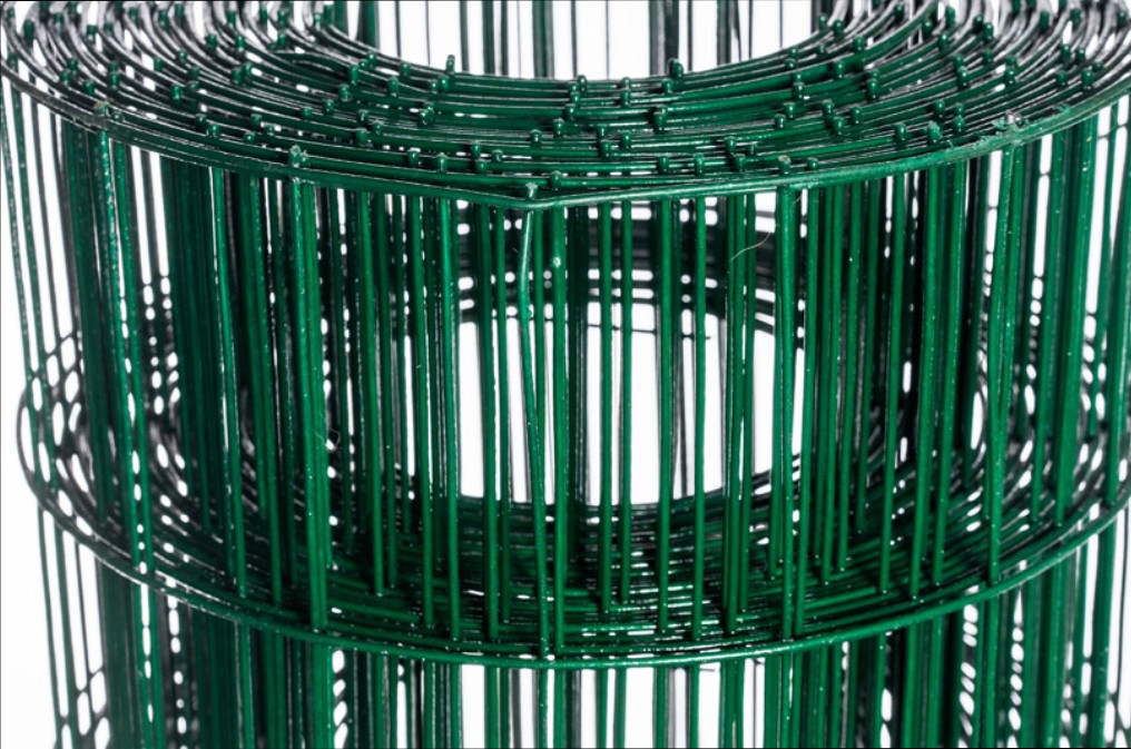 Сетка сварная заборная оцинкованная в ПВХ зеленая 2,5х5см d1,6/2,0 1,2х10м  10кг SunSide, рул